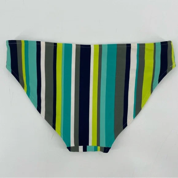 Aerie Swim Bikini Bottoms Teal Blue Green Stripes M - Picture 2 of 5
